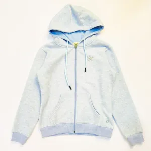 Blue Zip-Up Hoodies With Kangaroo Pocket