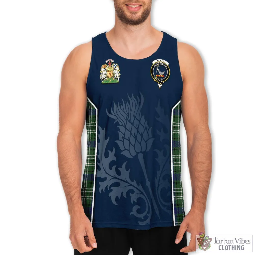 Blyth Tartan Men's Tanks Top with Family Crest and Scottish Thistle Vibes Sport Style