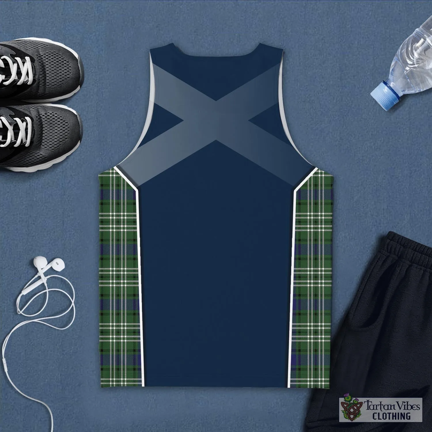 Blyth Tartan Men's Tanks Top with Family Crest and Scottish Thistle Vibes Sport Style