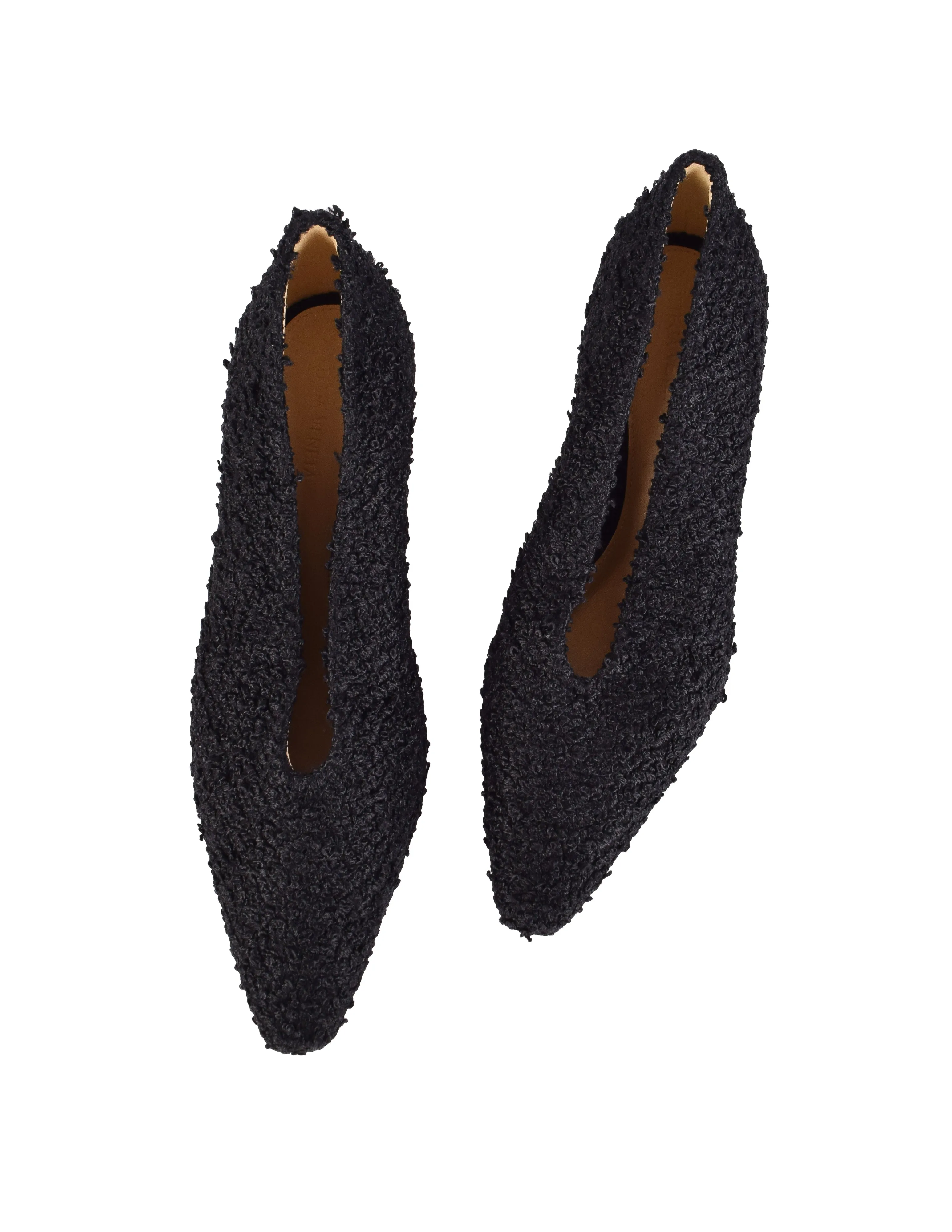 Bottega Veneta Black Boucle Textured Almond Toe Heels