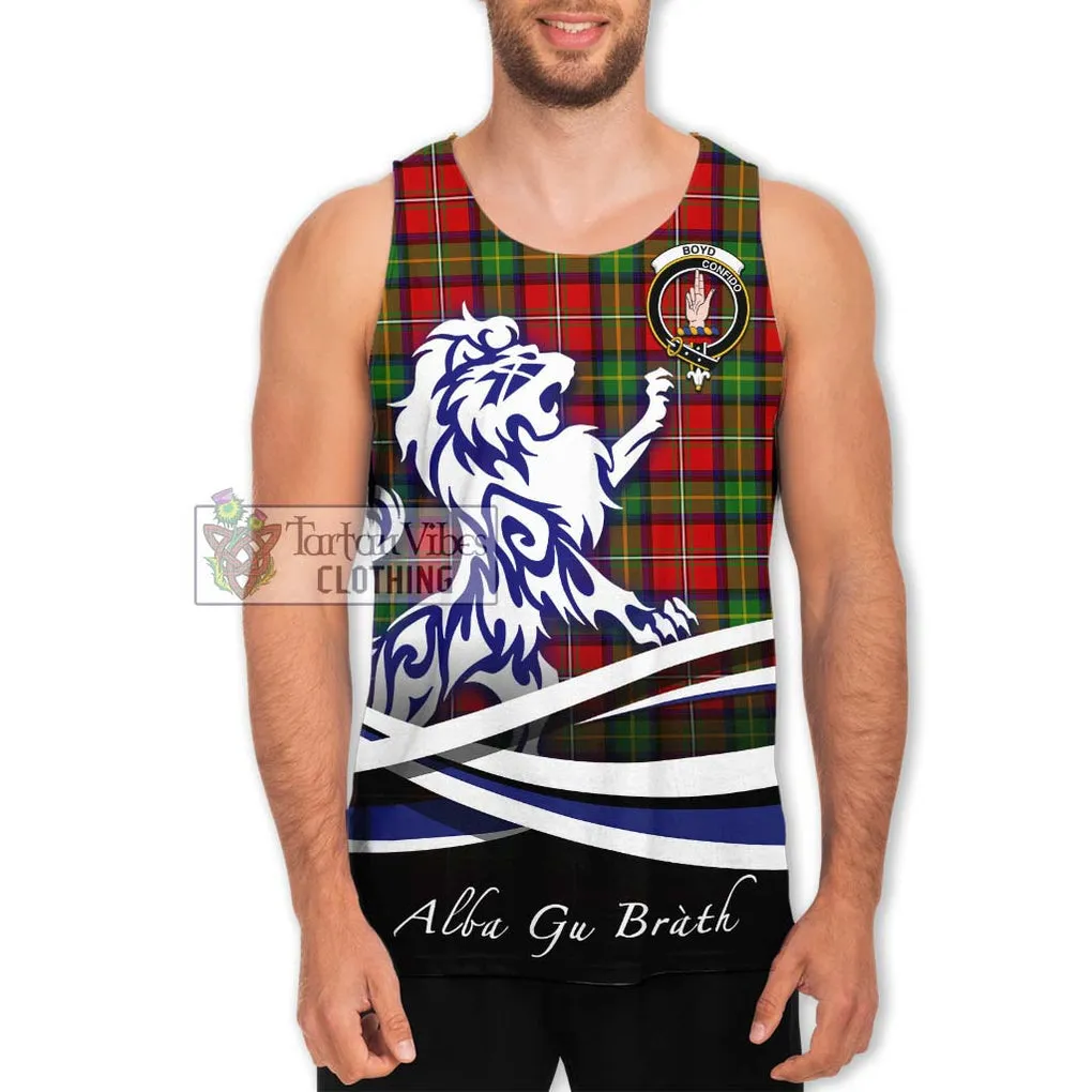 Boyd Tartan Men's Tank Top with Alba Gu Brath Regal Lion Emblem