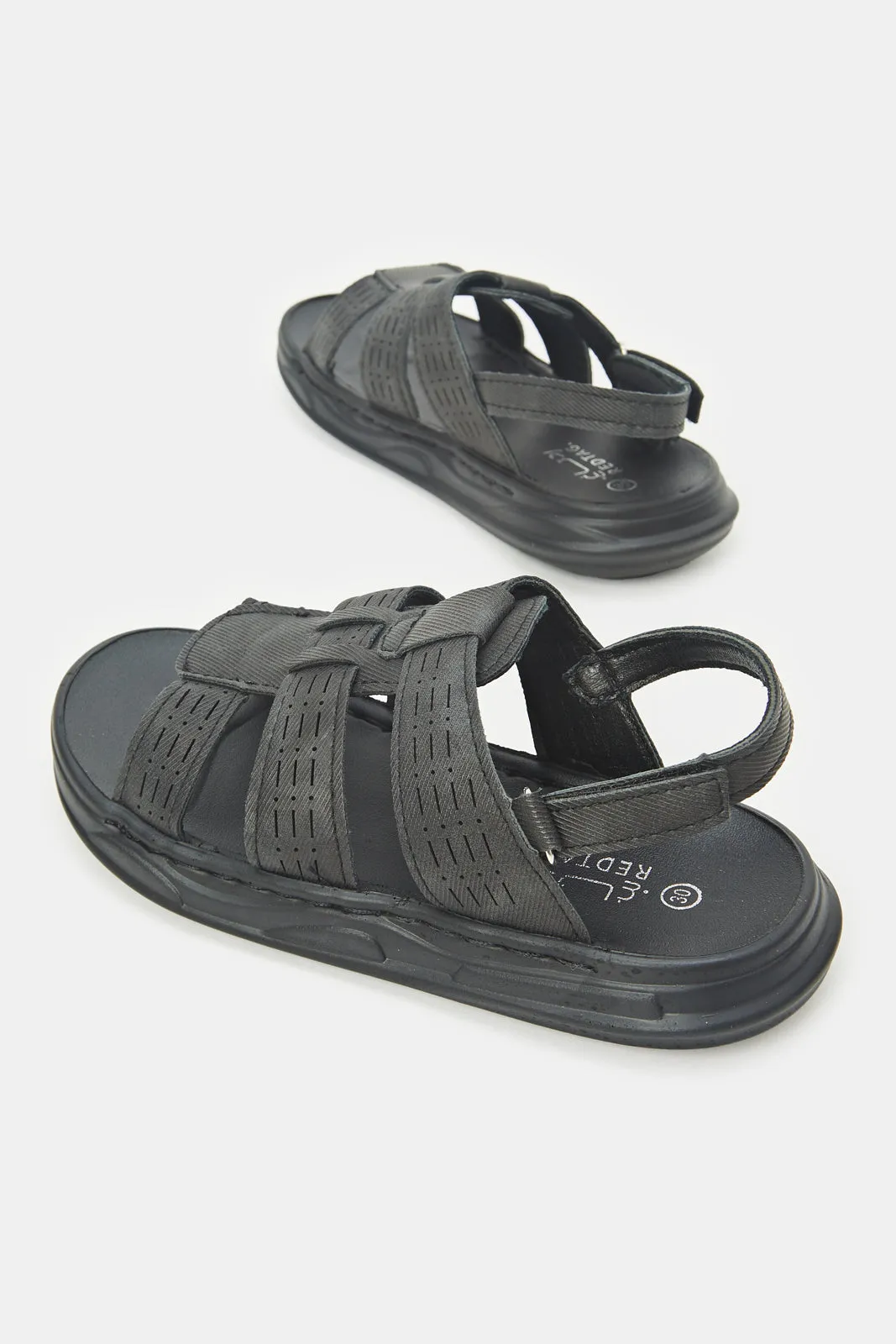 Boys Black Traditional Sandals