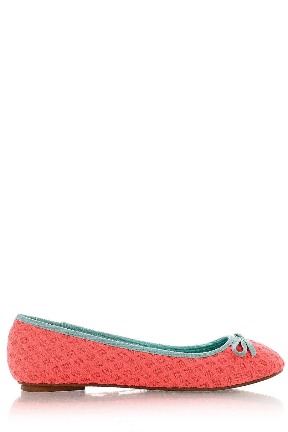 BRIGHT DUET Neon Coral Ballerinas