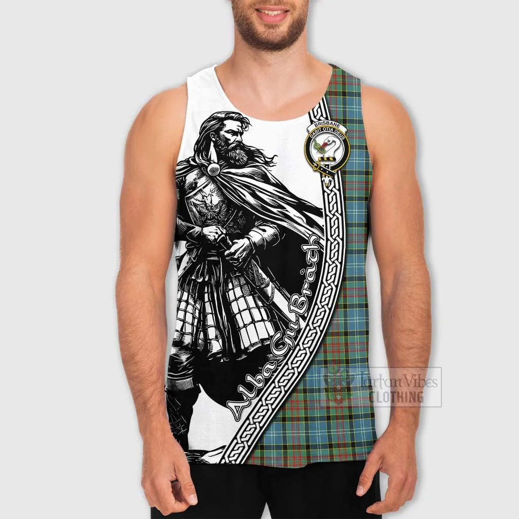 Brisbane Tartan Clan Crest Men's Tank Top with Highlander Warrior Celtic Style