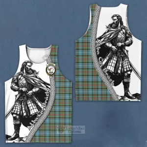 Brisbane Tartan Clan Crest Men's Tank Top with Highlander Warrior Celtic Style