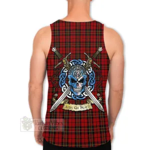 Brodie Tartan Men's Tank Top with Family Crest Celtic Skull Style