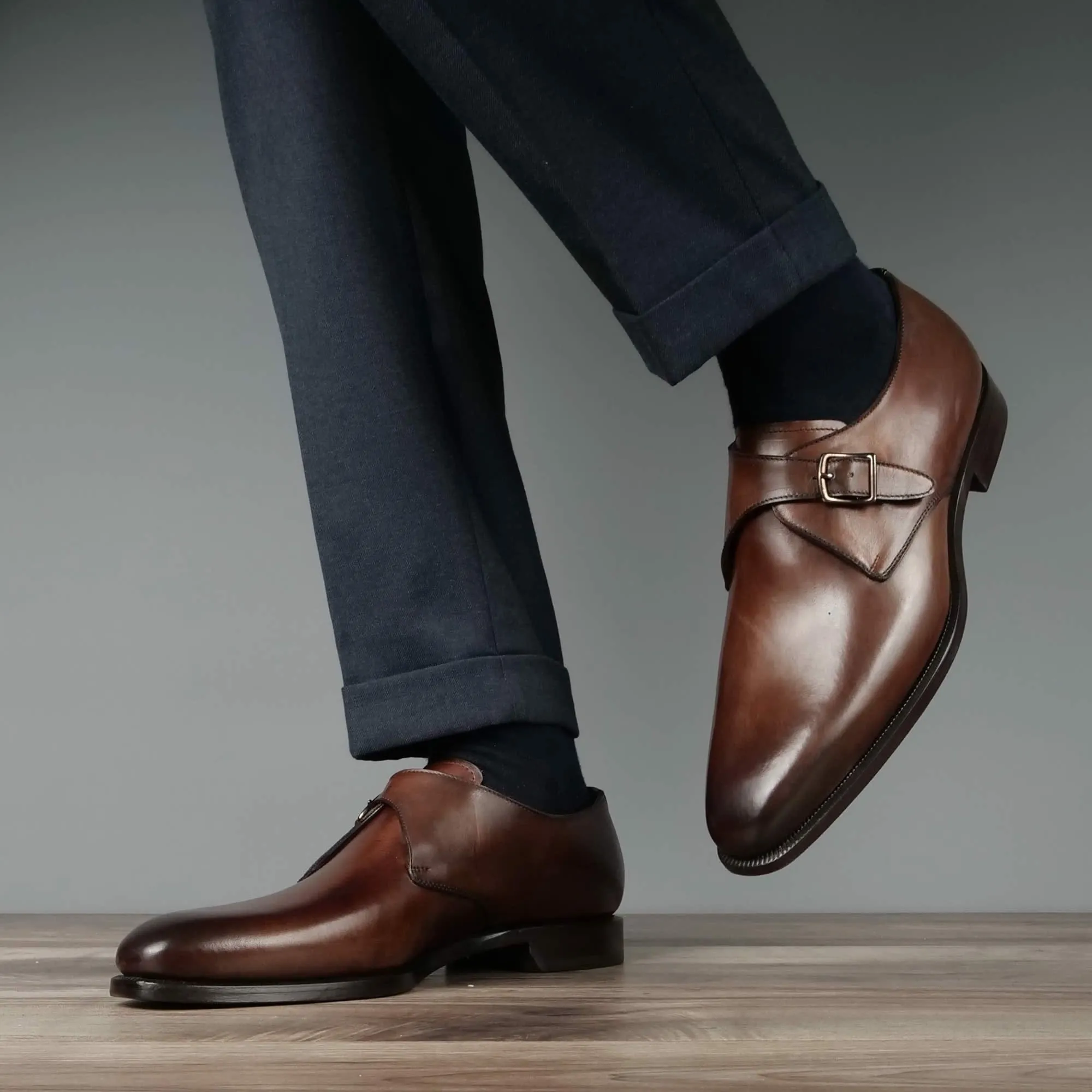 Brooklyn Single Monk Strap Brown