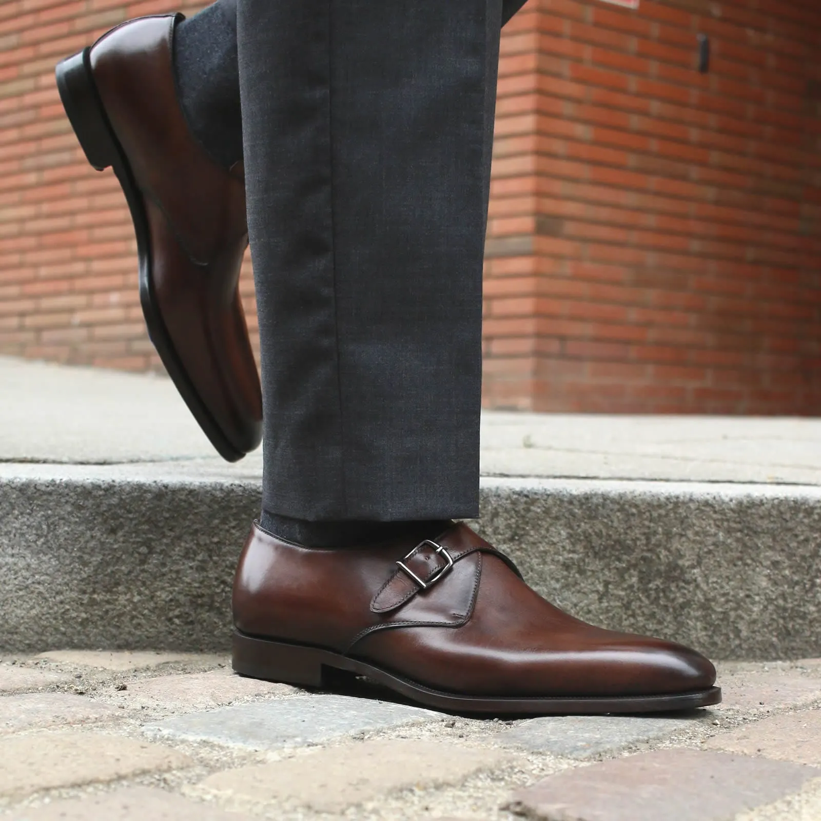 Brooklyn Single Monk Strap Brown