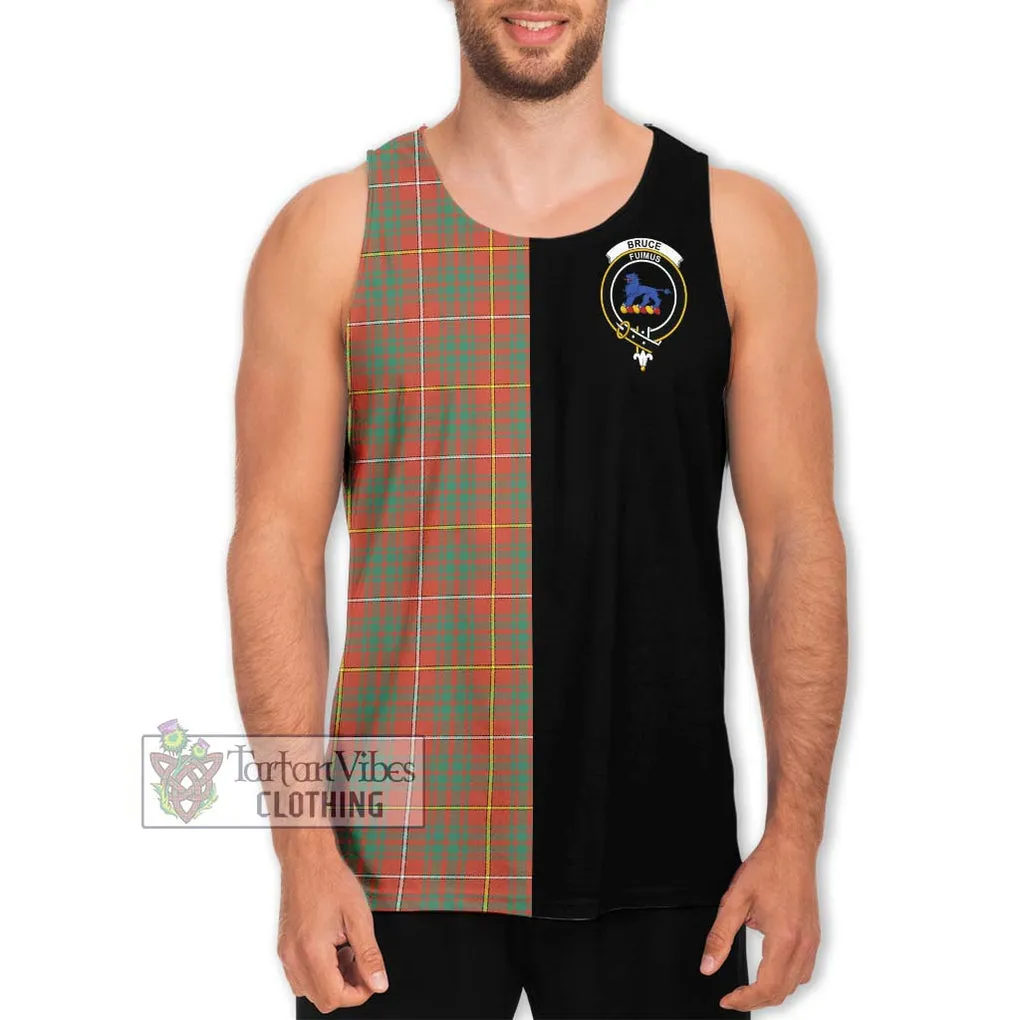 Bruce Ancient Tartan Men's Tank Top with Family Crest and Half Of Me Style