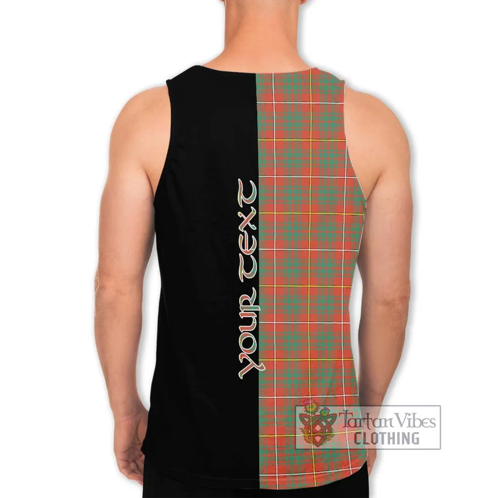 Bruce Ancient Tartan Men's Tank Top with Family Crest and Half Of Me Style