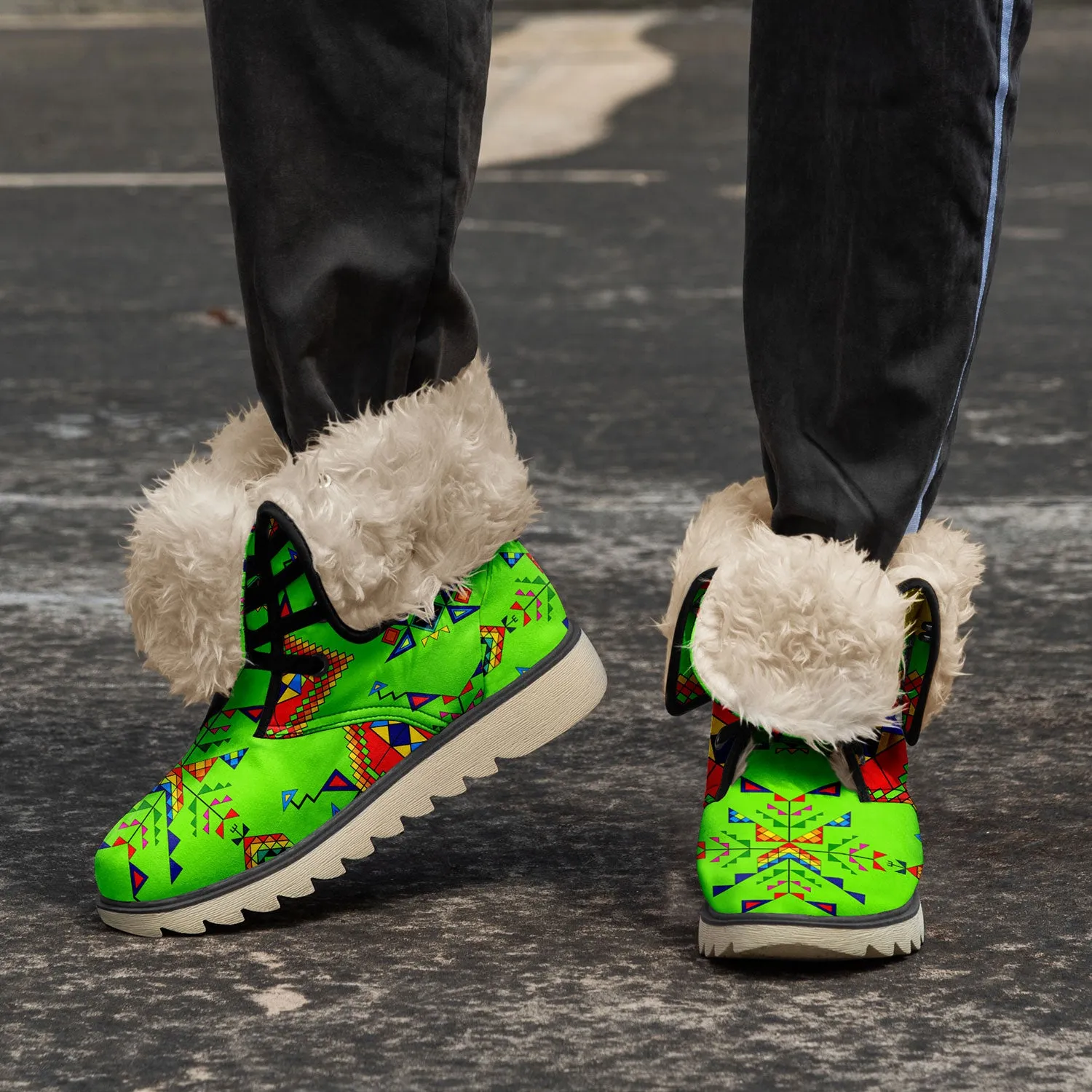 Buffalo Jump Neon Green Polar Winter Boots