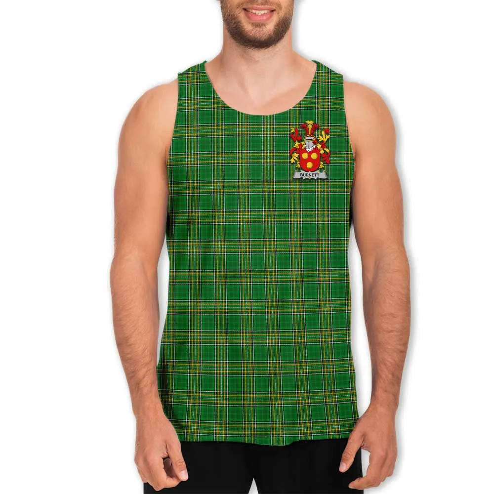 Burnett Irish Clan Tartan Men's Tank Top with Coat of Arms