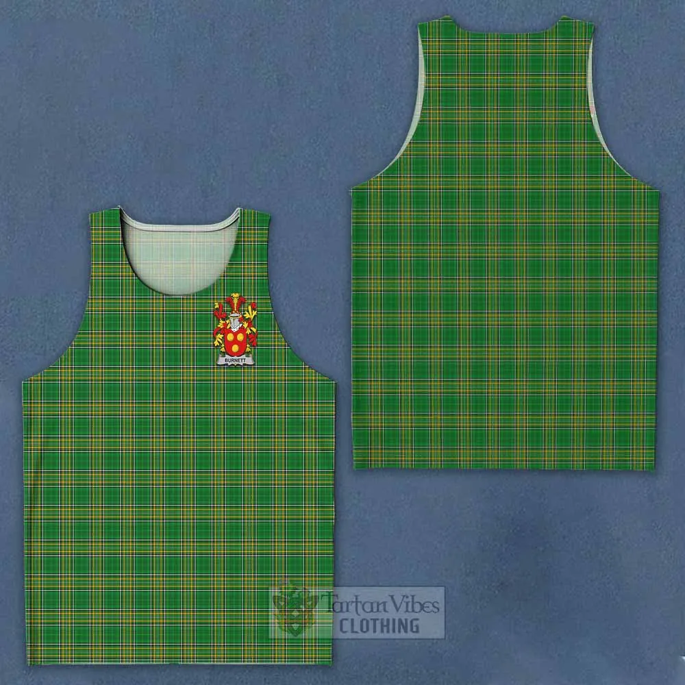 Burnett Irish Clan Tartan Men's Tank Top with Coat of Arms