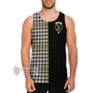 Burns Check Tartan Men's Tank Top with Family Crest and Half Of Me Style