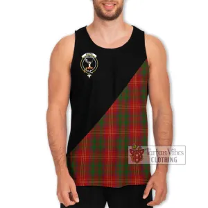 Burns Tartan Men's Tank Top with Family Crest and Military Logo Style