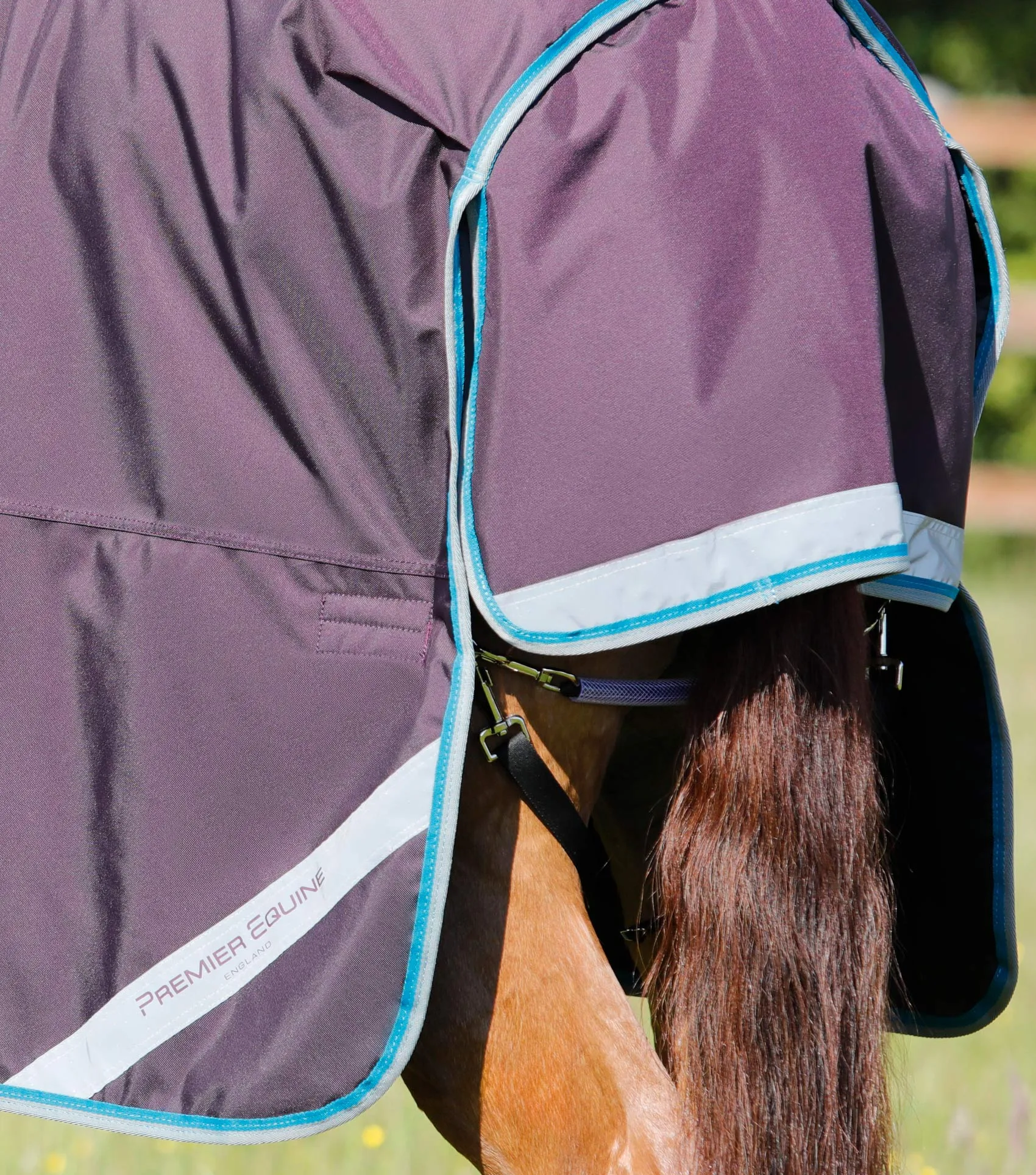 Buster Storm 100g Combo Turnout Rug with Snug-Fit Neck Purple