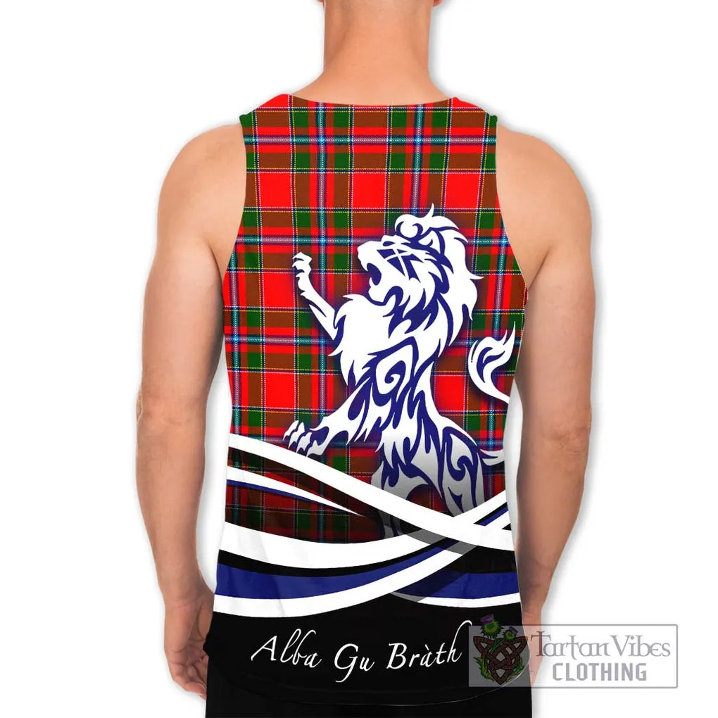 Butter Tartan Men's Tank Top with Alba Gu Brath Regal Lion Emblem