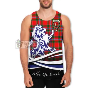 Butter Tartan Men's Tank Top with Alba Gu Brath Regal Lion Emblem