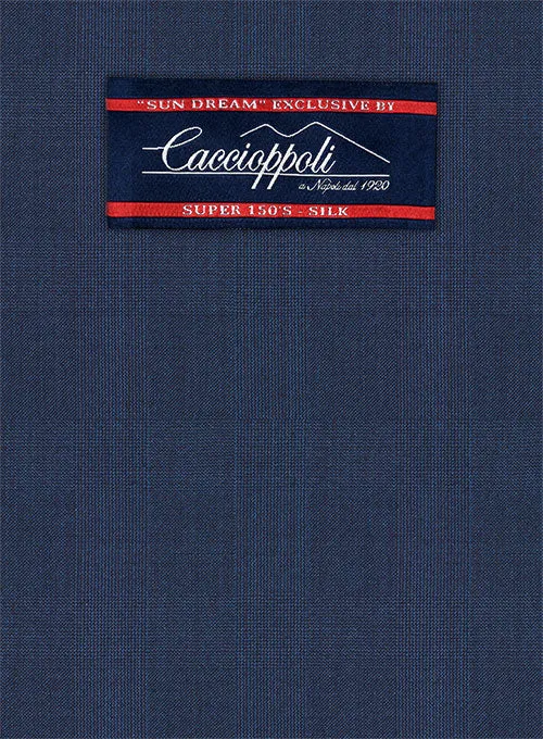 Caccioppoli Sun Dream Kizzu Blue Wool Silk Suit