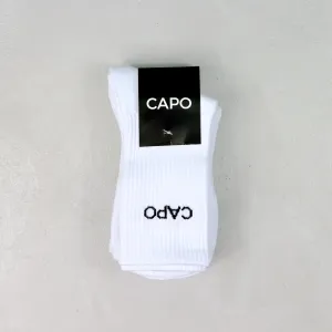 Capo Essential 3 Pack Crew Socks - White