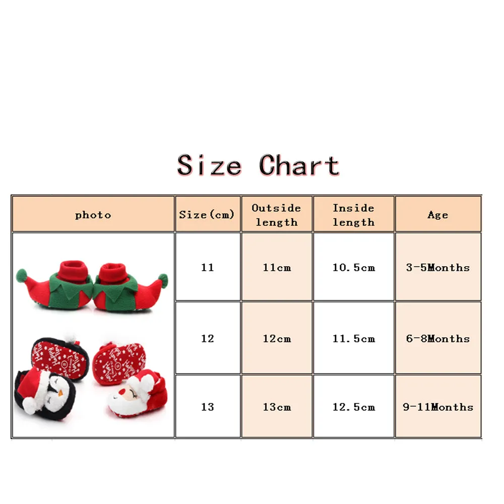 Christmas Warm Shoes Kids Toddler First Walkers Winter Baby Boys Girls Shoes Xmas Cosplay Cute Cartoon Kids Animal Shoes