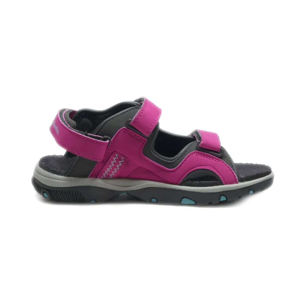 Columbia Castlerock Supreme Flat Sandals Leather Pink Colour For Kids