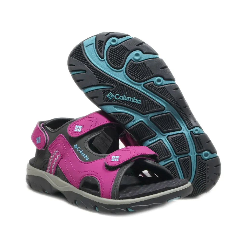 Columbia Castlerock Supreme Flat Sandals Leather Pink Colour For Kids