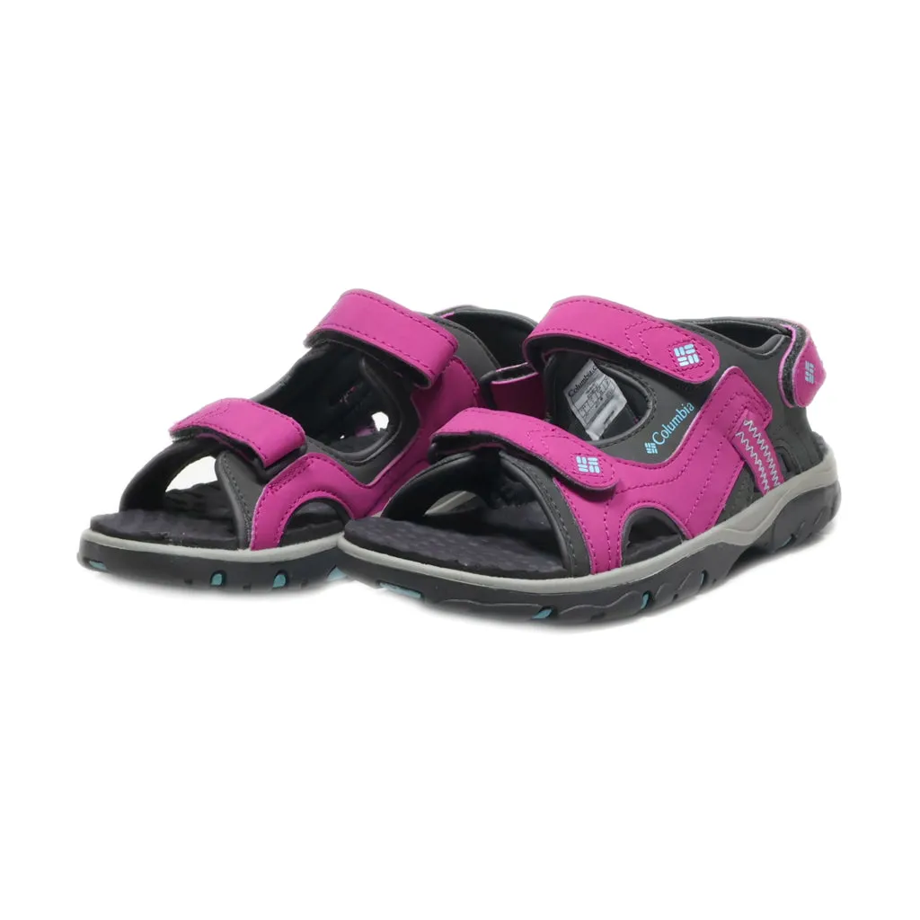 Columbia Castlerock Supreme Flat Sandals Leather Pink Colour For Kids