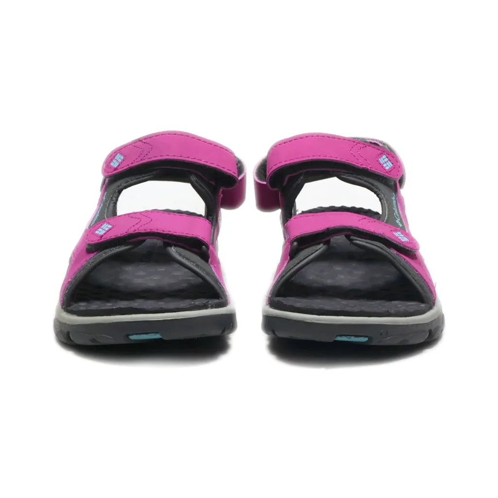 Columbia Castlerock Supreme Flat Sandals Leather Pink Colour For Kids