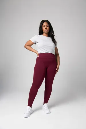 Curve Everyday High Waisted Leggings - Burgundy