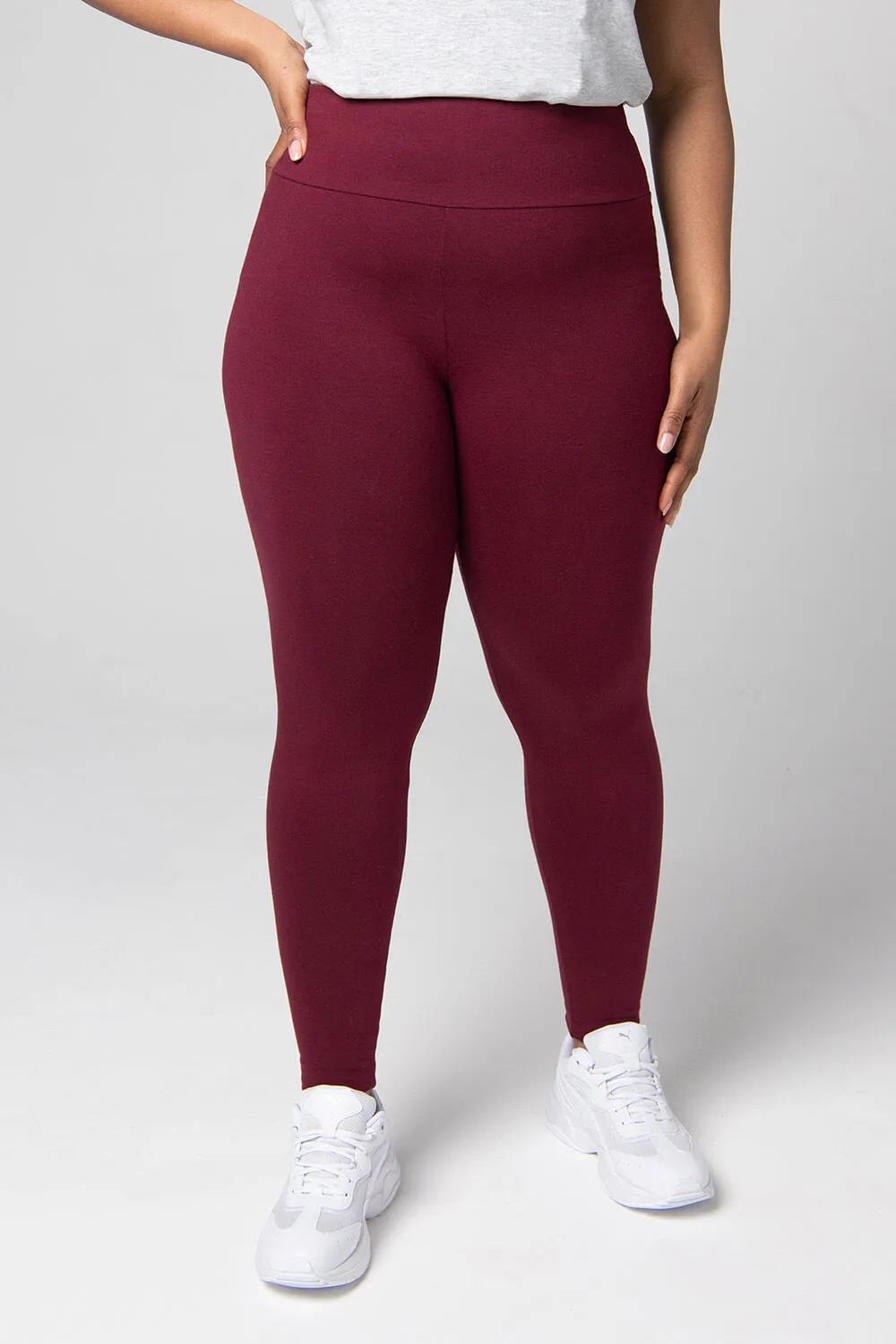 Curve Everyday High Waisted Leggings - Burgundy