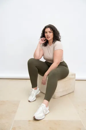 Curve Everyday High Waisted Leggings - Khaki Green