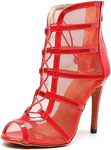 Dance Boots Red Comfortable Salsa Bachata Dancing Boots