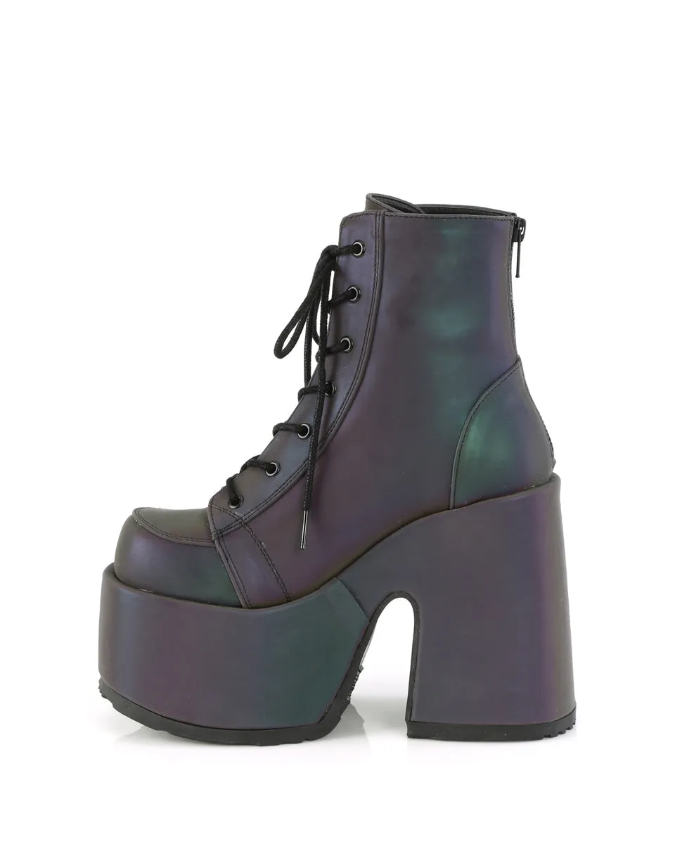 Demonia Rainbow Reflective Platform Bootie