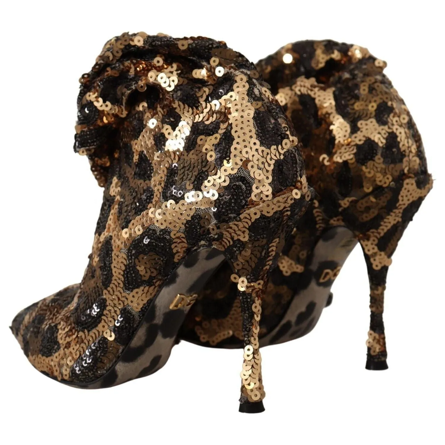 Dolce & Gabbana Elegant Leopard Sequin Knee-High Boots