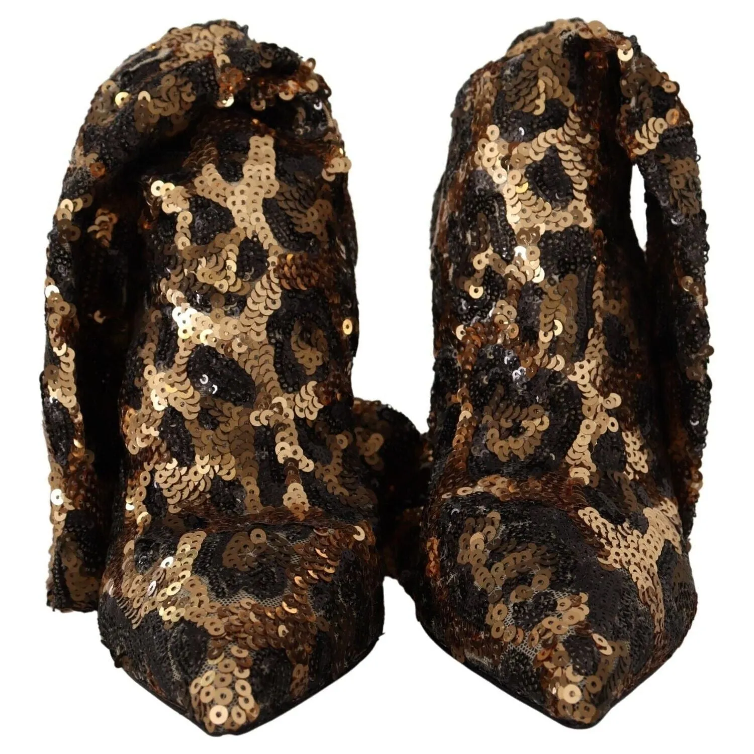 Dolce & Gabbana Elegant Leopard Sequin Knee-High Boots