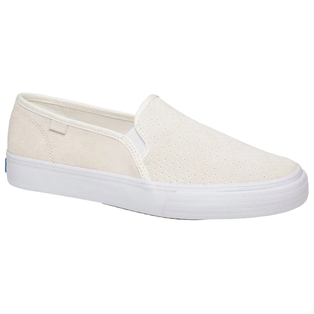 Double Decker Perforated Slip On Sneakers