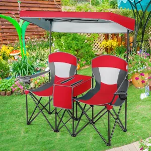 Double Folding Built-in Ice Box Camping Chair