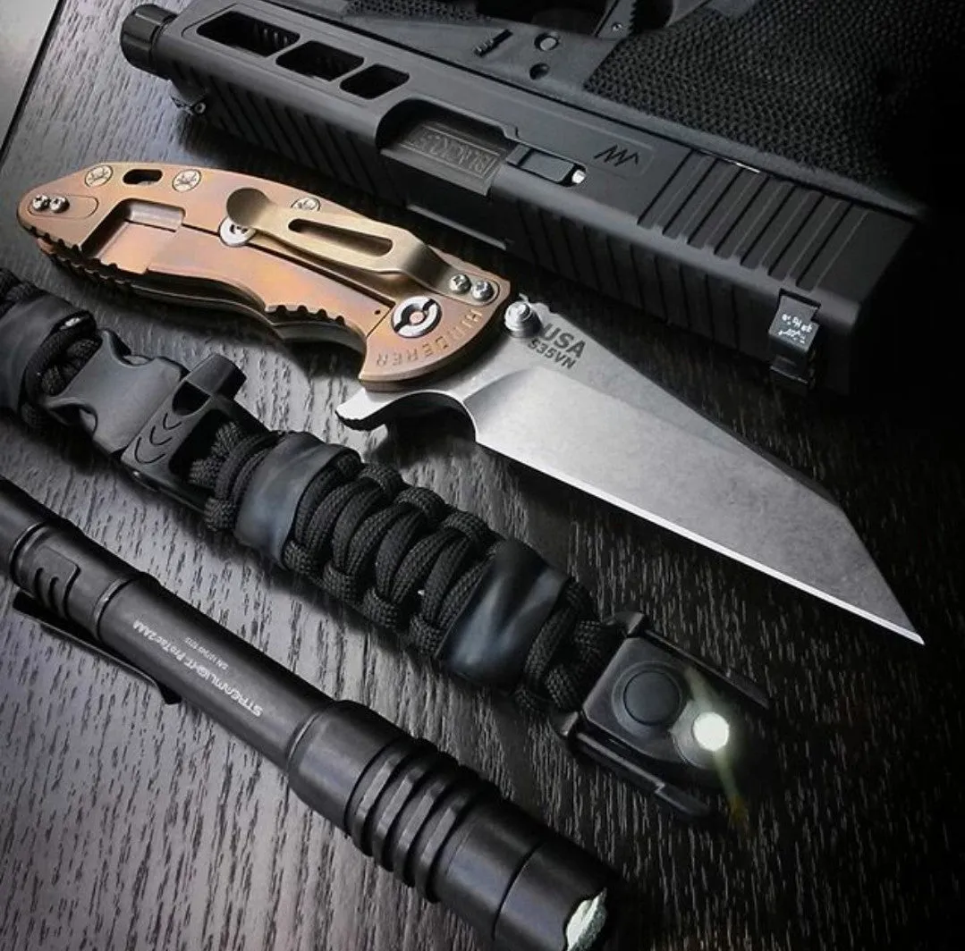 EDC Prepper - Paracord Bracelet Urban Tool Kit Equipped w/ LED Light, fire starter, blade, compass.