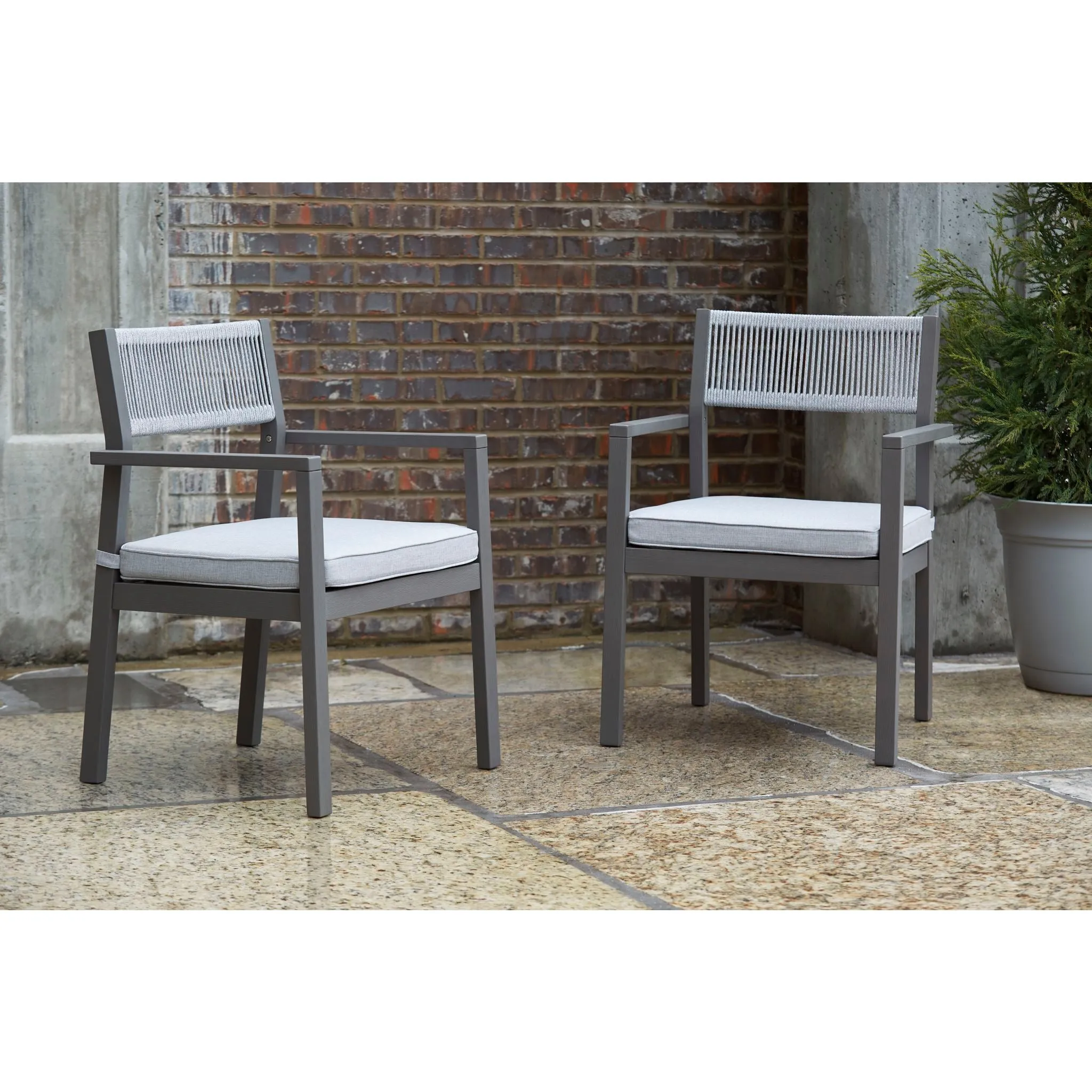 Eden Town Arm Chair with Cushion (set of 2)