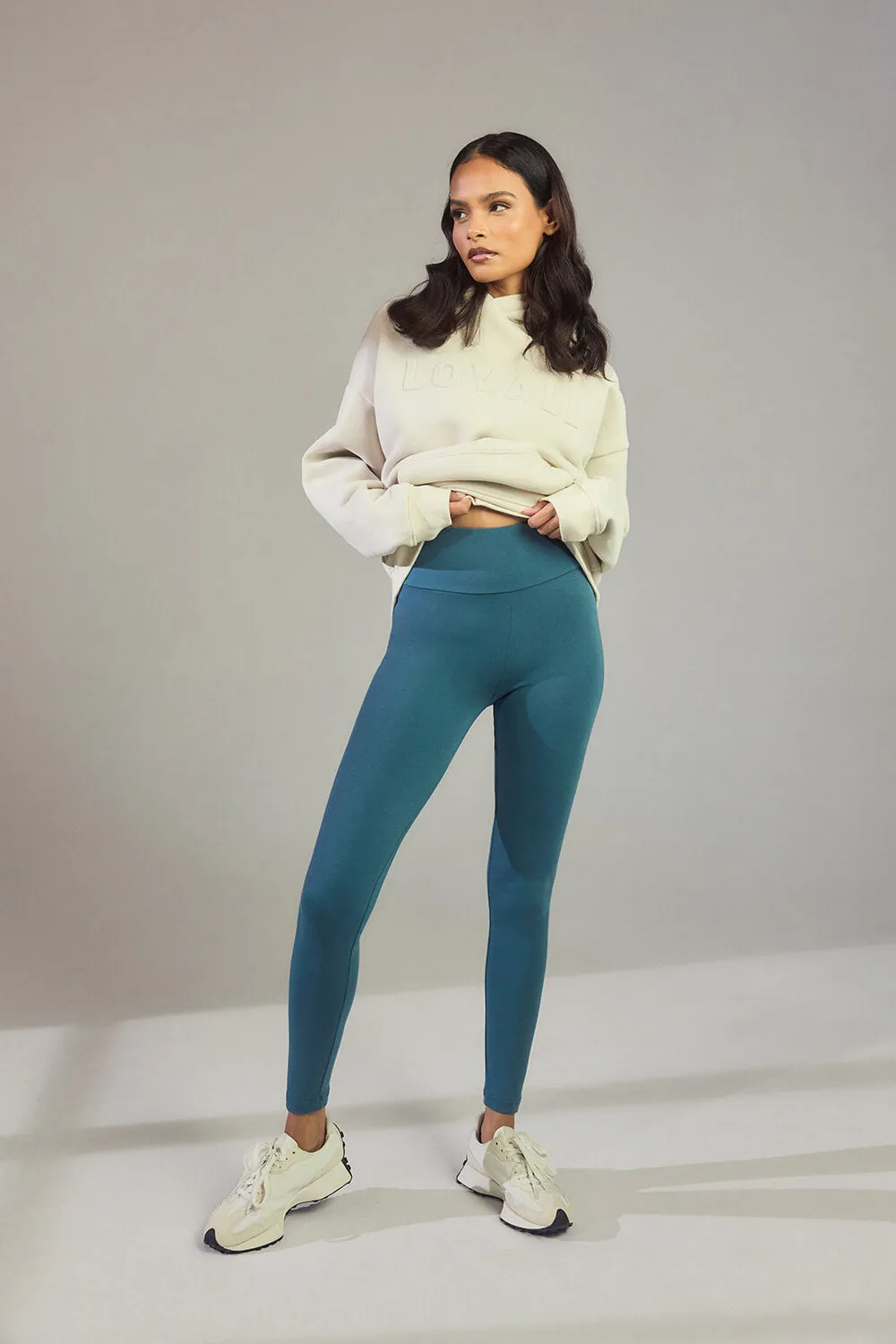 Everyday High Waisted Leggings - Petrol Blue