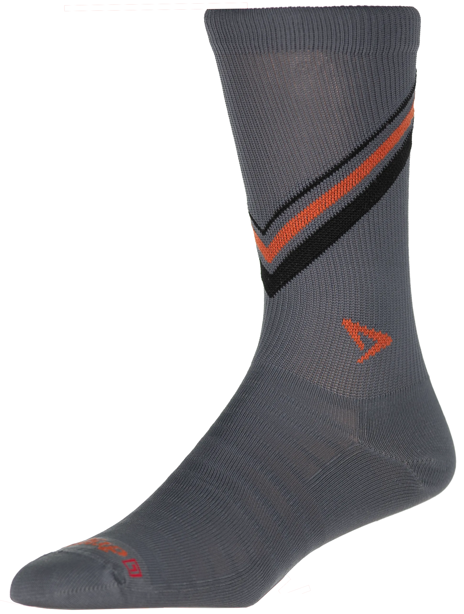 Extra Protection Hyper Thin® Running Crew - Dark Gray w/Black & Orange Stripes