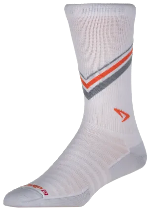 Extra Protection Hyper Thin® Running Crew - White w/Gray & Orange Stripes