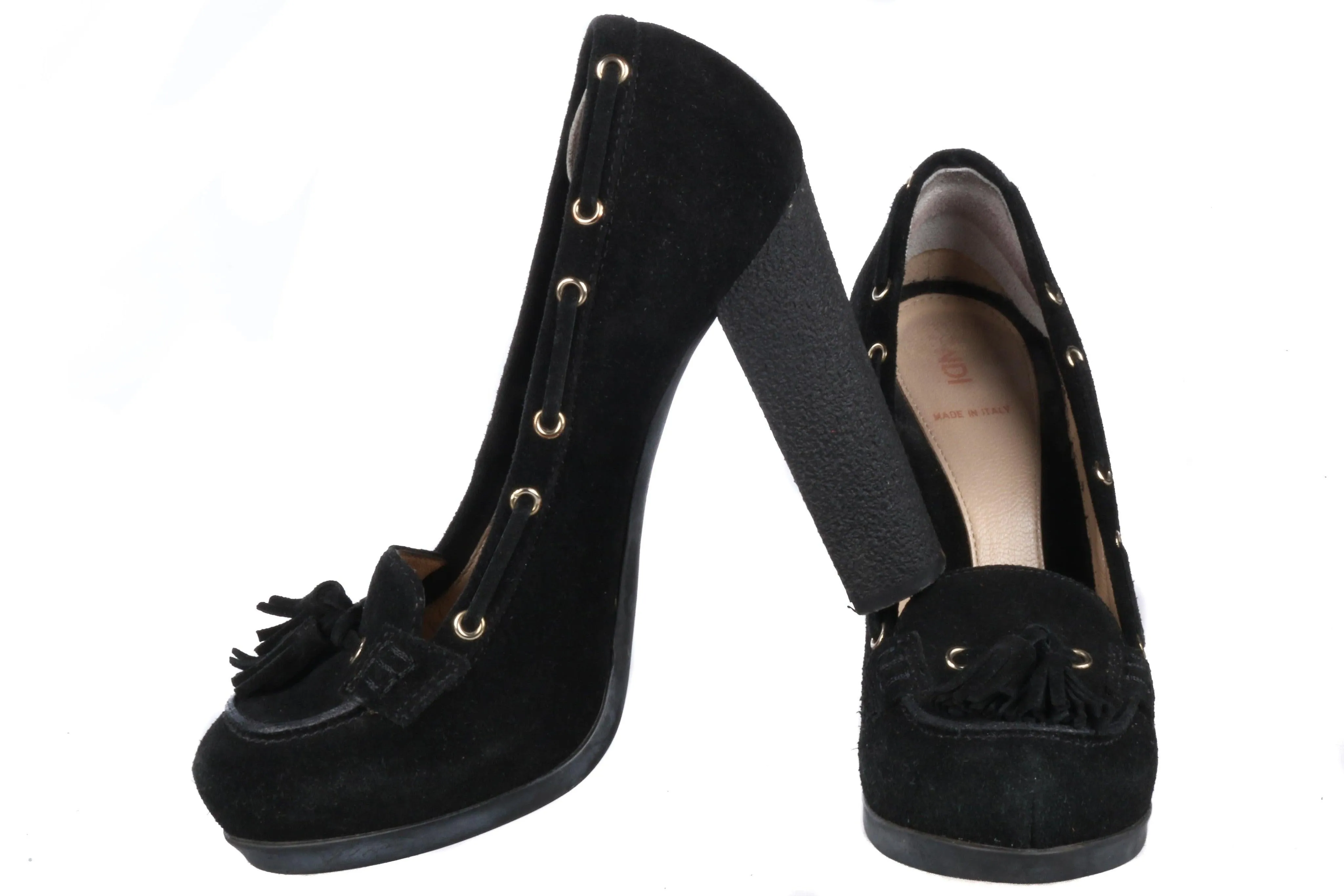 Fendi Black Suede High Heels Size 36