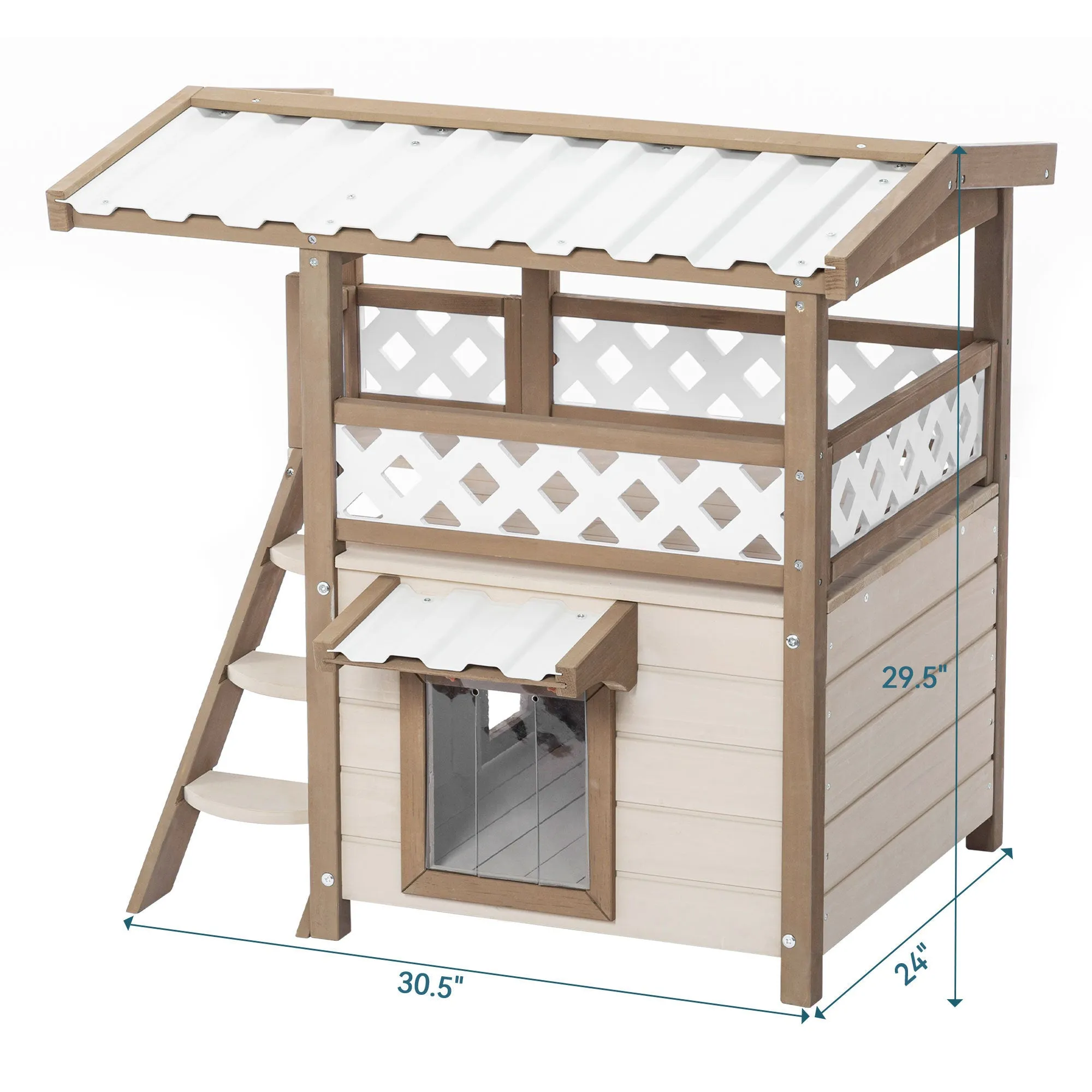 Feral Cat House Outdoor/Indoor Kitty Houses with Durable PVC Roof