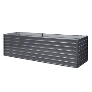 Galvanised Steel Raised Garden Bed Instant Planter 320 x 80 x 77cm Aluminium