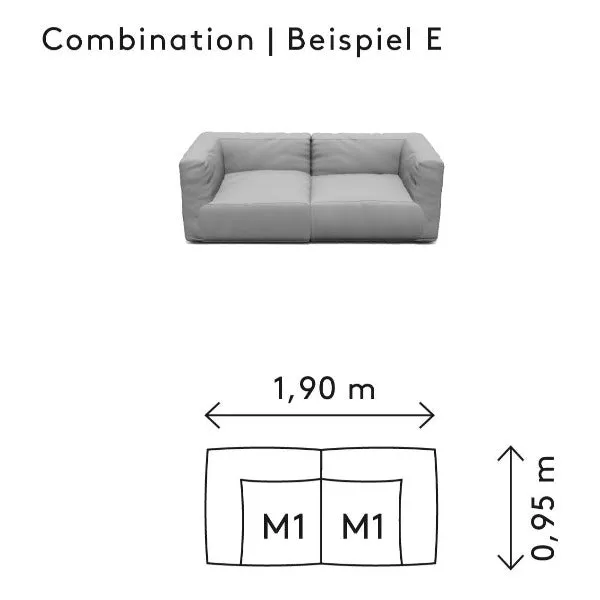 GROW Outdoor Patio Sectional Sofa Combination E