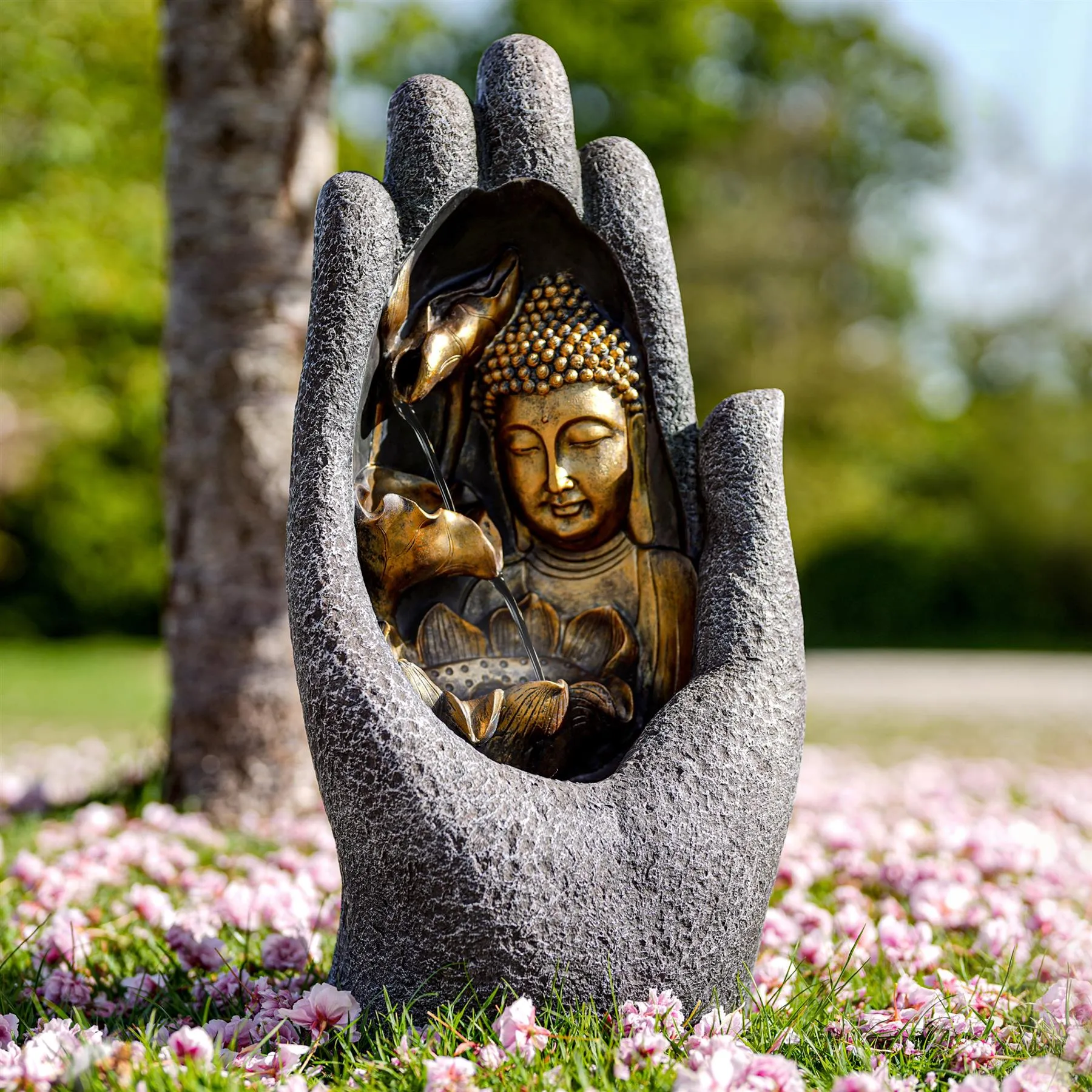 Hand Buddha Water Feature Outdoor With LED