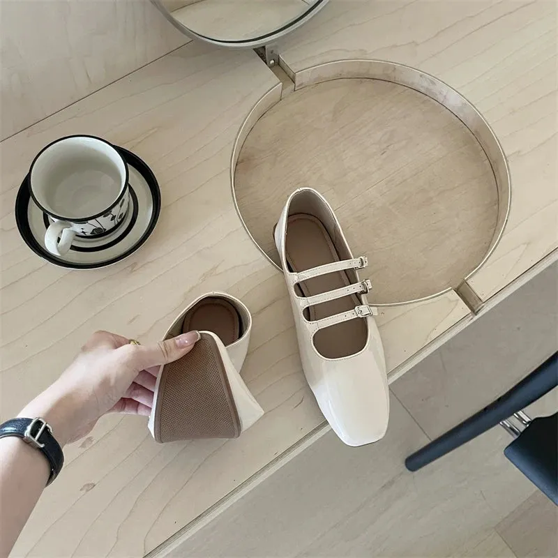 Hnzxzm Spring New Women Flats Ladies Elegant Flat Mary Jane Shoes Fashion Round Toe Shallow Shoes Outdoor Dress Ballet Shoes