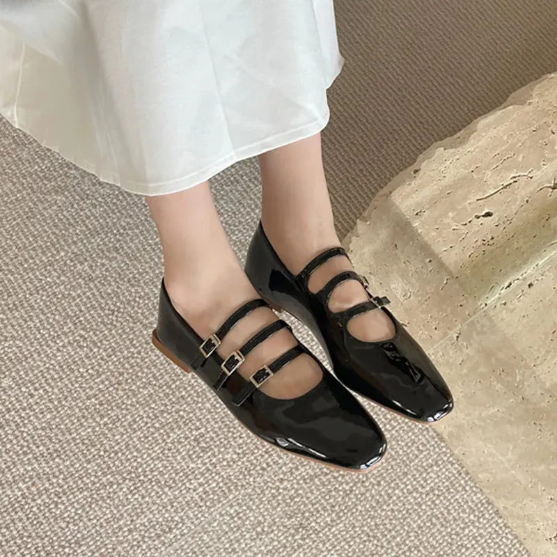 Hnzxzm Spring New Women Flats Ladies Elegant Flat Mary Jane Shoes Fashion Round Toe Shallow Shoes Outdoor Dress Ballet Shoes